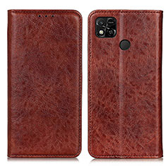 Coque Portefeuille Livre Cuir Etui Clapet K01Z pour Xiaomi POCO C3 Marron