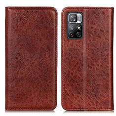 Coque Portefeuille Livre Cuir Etui Clapet K01Z pour Xiaomi Poco M4 Pro 5G Marron