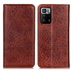 Coque Portefeuille Livre Cuir Etui Clapet K01Z pour Xiaomi Poco X3 GT 5G Marron