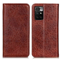 Coque Portefeuille Livre Cuir Etui Clapet K01Z pour Xiaomi Redmi 10 (2022) Marron