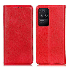 Coque Portefeuille Livre Cuir Etui Clapet K01Z pour Xiaomi Redmi K40S 5G Rouge