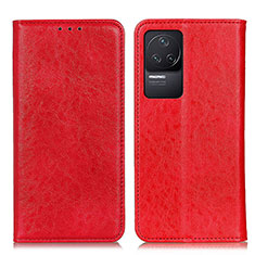 Coque Portefeuille Livre Cuir Etui Clapet K01Z pour Xiaomi Redmi K50 5G Rouge