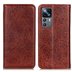 Coque Portefeuille Livre Cuir Etui Clapet K01Z pour Xiaomi Redmi K50 Ultra 5G Marron