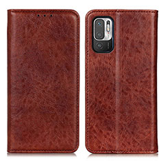 Coque Portefeuille Livre Cuir Etui Clapet K01Z pour Xiaomi Redmi Note 10 5G Marron