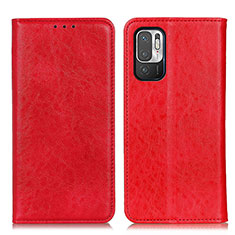 Coque Portefeuille Livre Cuir Etui Clapet K01Z pour Xiaomi Redmi Note 10 5G Rouge