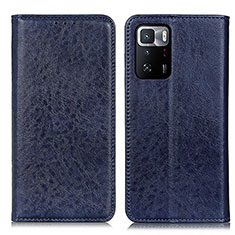 Coque Portefeuille Livre Cuir Etui Clapet K01Z pour Xiaomi Redmi Note 10 Pro 5G Bleu