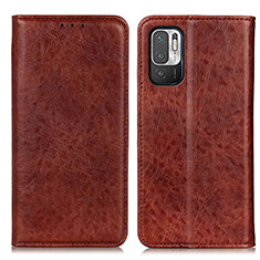 Coque Portefeuille Livre Cuir Etui Clapet K01Z pour Xiaomi Redmi Note 10T 5G Marron