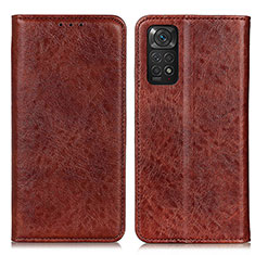 Coque Portefeuille Livre Cuir Etui Clapet K01Z pour Xiaomi Redmi Note 11 4G (2022) Marron