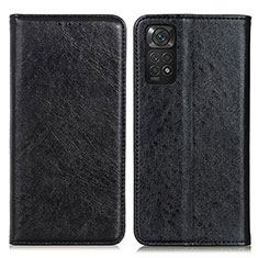 Coque Portefeuille Livre Cuir Etui Clapet K01Z pour Xiaomi Redmi Note 11 4G (2022) Noir