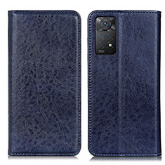 Coque Portefeuille Livre Cuir Etui Clapet K01Z pour Xiaomi Redmi Note 11 Pro 4G Bleu