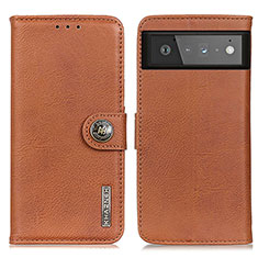 Coque Portefeuille Livre Cuir Etui Clapet K02Z pour Google Pixel 6 5G Marron