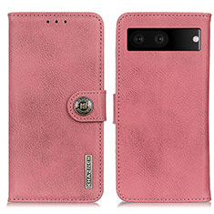 Coque Portefeuille Livre Cuir Etui Clapet K02Z pour Google Pixel 7 5G Rose