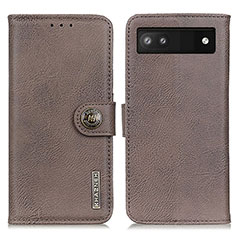 Coque Portefeuille Livre Cuir Etui Clapet K02Z pour Google Pixel 7a 5G Gris