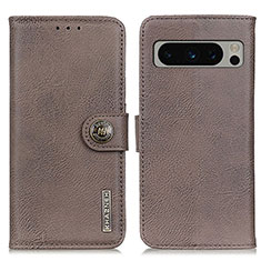 Coque Portefeuille Livre Cuir Etui Clapet K02Z pour Google Pixel 8 Pro 5G Gris