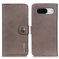 Coque Portefeuille Livre Cuir Etui Clapet K02Z pour Google Pixel 8a 5G Gris