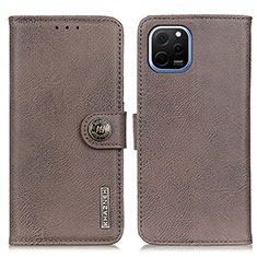 Coque Portefeuille Livre Cuir Etui Clapet K02Z pour Huawei Enjoy 50z Gris