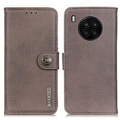 Coque Portefeuille Livre Cuir Etui Clapet K02Z pour Huawei Honor 50 Lite Gris