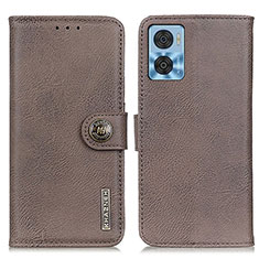 Coque Portefeuille Livre Cuir Etui Clapet K02Z pour Motorola Moto E22i Gris