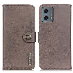 Coque Portefeuille Livre Cuir Etui Clapet K02Z pour Motorola Moto G 5G (2023) Gris