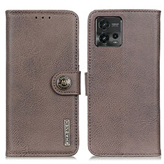 Coque Portefeuille Livre Cuir Etui Clapet K02Z pour Motorola Moto G72 Gris