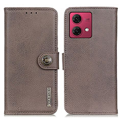 Coque Portefeuille Livre Cuir Etui Clapet K02Z pour Motorola Moto G84 5G Gris