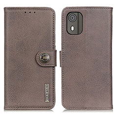 Coque Portefeuille Livre Cuir Etui Clapet K02Z pour Nokia C02 Gris