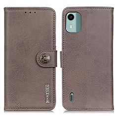 Coque Portefeuille Livre Cuir Etui Clapet K02Z pour Nokia C12 Gris