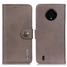 Coque Portefeuille Livre Cuir Etui Clapet K02Z pour Nokia C200 Gris