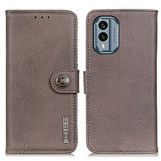 Coque Portefeuille Livre Cuir Etui Clapet K02Z pour Nokia X30 5G Gris