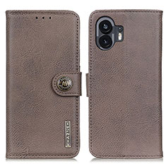 Coque Portefeuille Livre Cuir Etui Clapet K02Z pour Nothing Phone 2 Gris