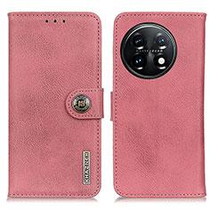 Coque Portefeuille Livre Cuir Etui Clapet K02Z pour OnePlus 11 5G Rose