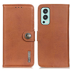 Coque Portefeuille Livre Cuir Etui Clapet K02Z pour OnePlus Nord 2 5G Marron