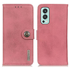 Coque Portefeuille Livre Cuir Etui Clapet K02Z pour OnePlus Nord 2 5G Rose