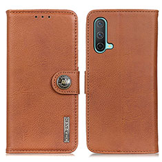 Coque Portefeuille Livre Cuir Etui Clapet K02Z pour OnePlus Nord CE 5G Marron