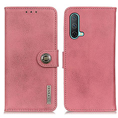 Coque Portefeuille Livre Cuir Etui Clapet K02Z pour OnePlus Nord CE 5G Rose