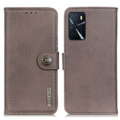 Coque Portefeuille Livre Cuir Etui Clapet K02Z pour Oppo A16 Gris