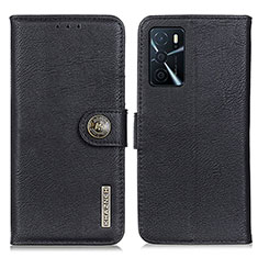 Coque Portefeuille Livre Cuir Etui Clapet K02Z pour Oppo A16 Noir