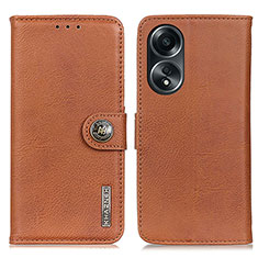 Coque Portefeuille Livre Cuir Etui Clapet K02Z pour Oppo A18 Marron