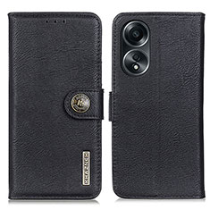 Coque Portefeuille Livre Cuir Etui Clapet K02Z pour Oppo A18 Noir