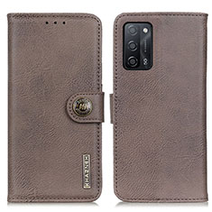 Coque Portefeuille Livre Cuir Etui Clapet K02Z pour Oppo A53s 5G Gris