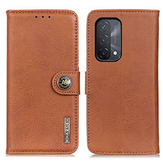 Coque Portefeuille Livre Cuir Etui Clapet K02Z pour Oppo A74 5G Marron