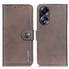 Coque Portefeuille Livre Cuir Etui Clapet K02Z pour Oppo A78 4G Gris