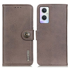 Coque Portefeuille Livre Cuir Etui Clapet K02Z pour Oppo A96 5G Gris