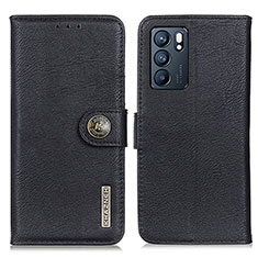 Coque Portefeuille Livre Cuir Etui Clapet K02Z pour Oppo Reno6 5G Noir