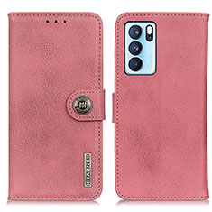 Coque Portefeuille Livre Cuir Etui Clapet K02Z pour Oppo Reno6 Pro 5G India Rose