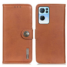 Coque Portefeuille Livre Cuir Etui Clapet K02Z pour Oppo Reno7 Pro 5G Marron