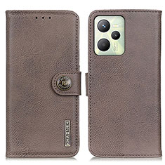 Coque Portefeuille Livre Cuir Etui Clapet K02Z pour Realme C35 Gris