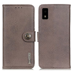 Coque Portefeuille Livre Cuir Etui Clapet K02Z pour Sharp Aquos wish Gris