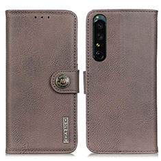 Coque Portefeuille Livre Cuir Etui Clapet K02Z pour Sony Xperia 1 IV Gris