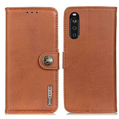 Coque Portefeuille Livre Cuir Etui Clapet K02Z pour Sony Xperia 10 III SOG04 Marron